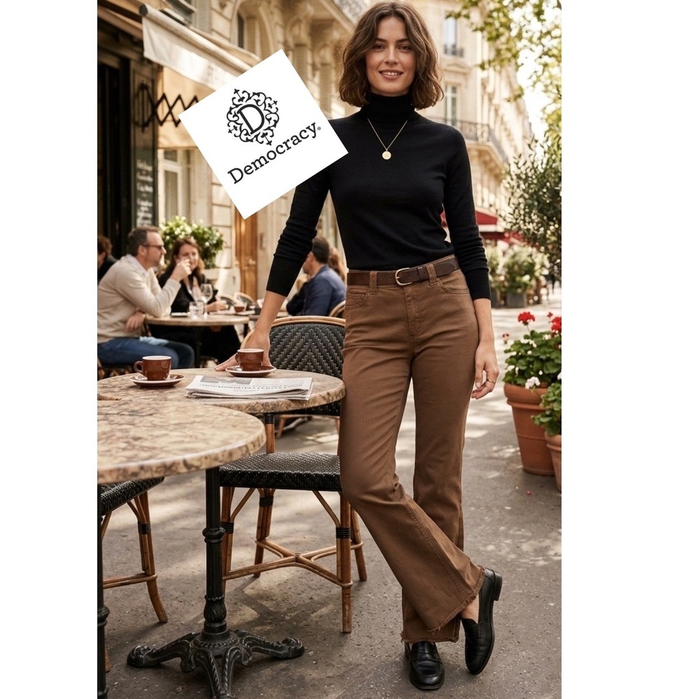 Democracy Absolution Flare Leg Pants Brown High Rise Stretch B24811PX2XX Size 12